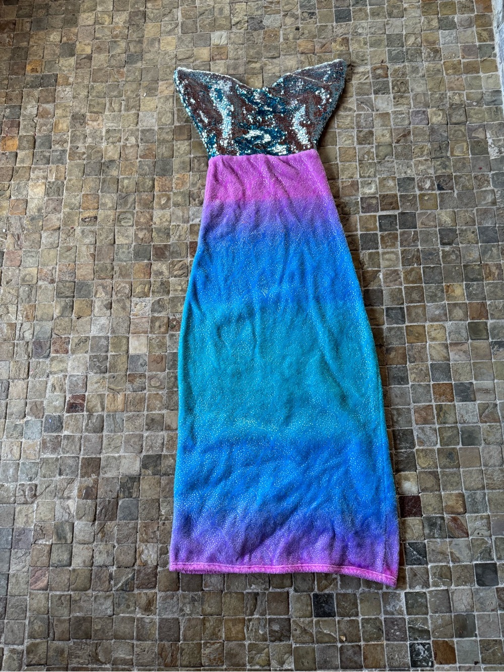 Girls Ombre Mermaid blanket in Pink, Teal & Blue